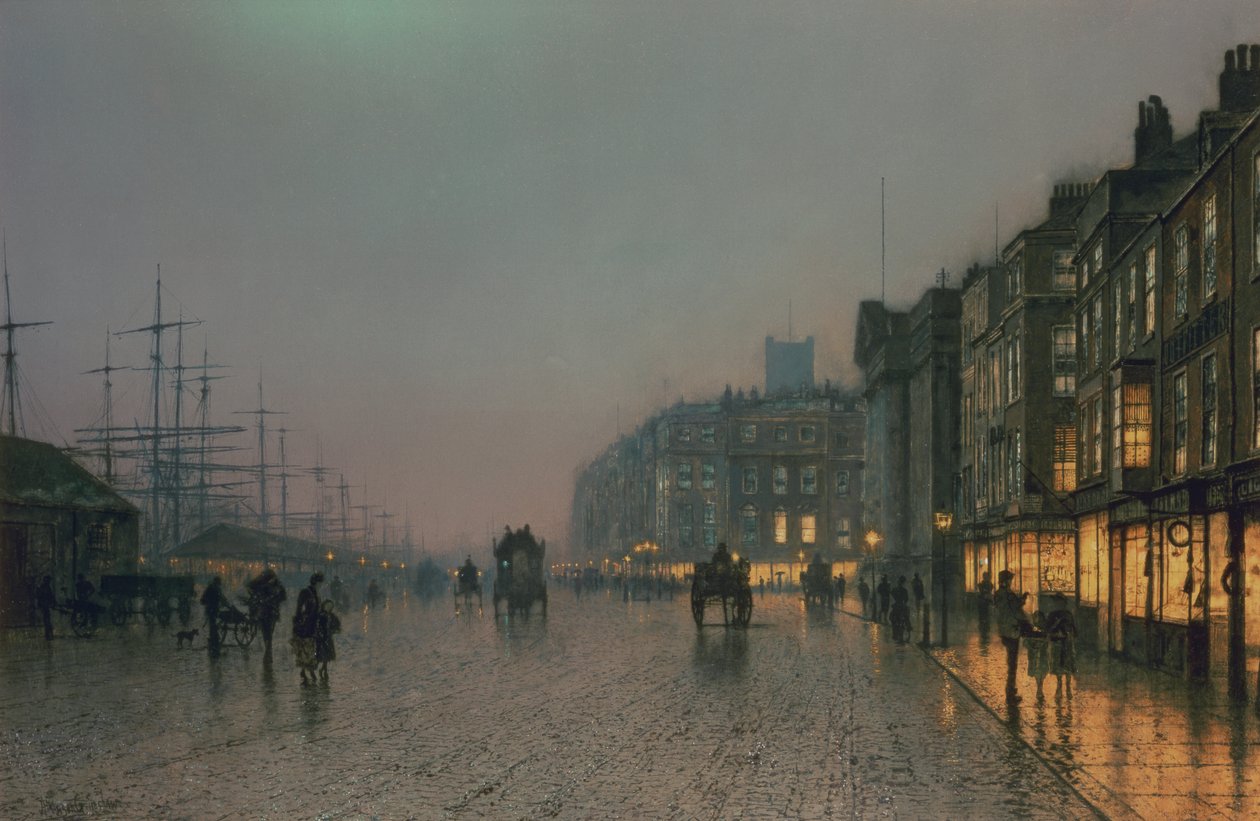 Liverpool Docks vanaf Wapping, ca. 1870 door John Atkinson Grimshaw
