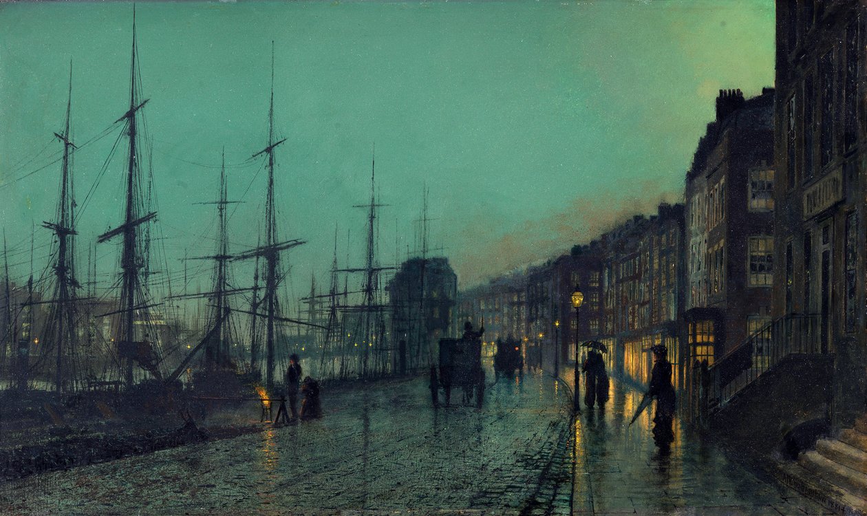 Scheepvaart op de Clyde door John Atkinson Grimshaw