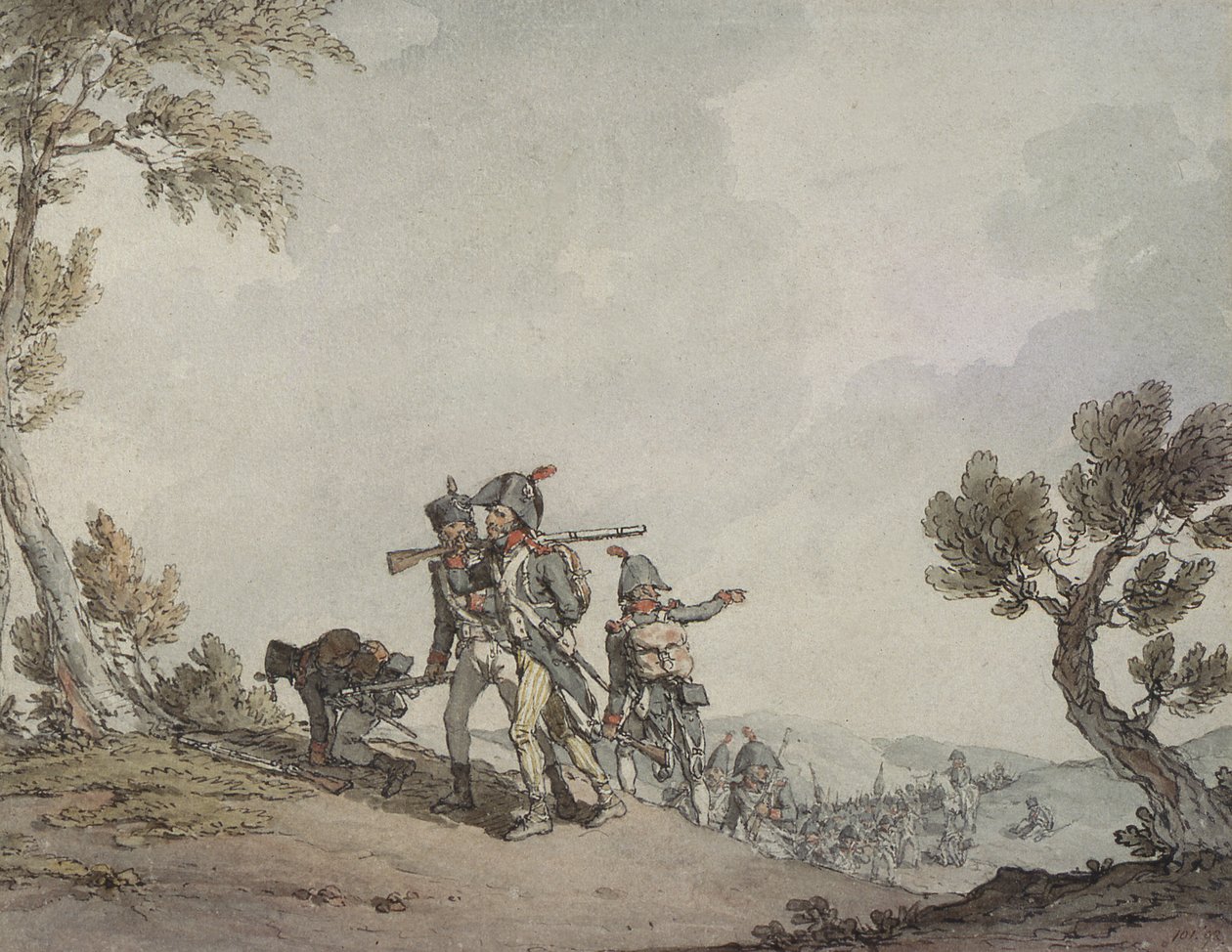 Franse Soldaten op Mars door John Augustus Atkinson