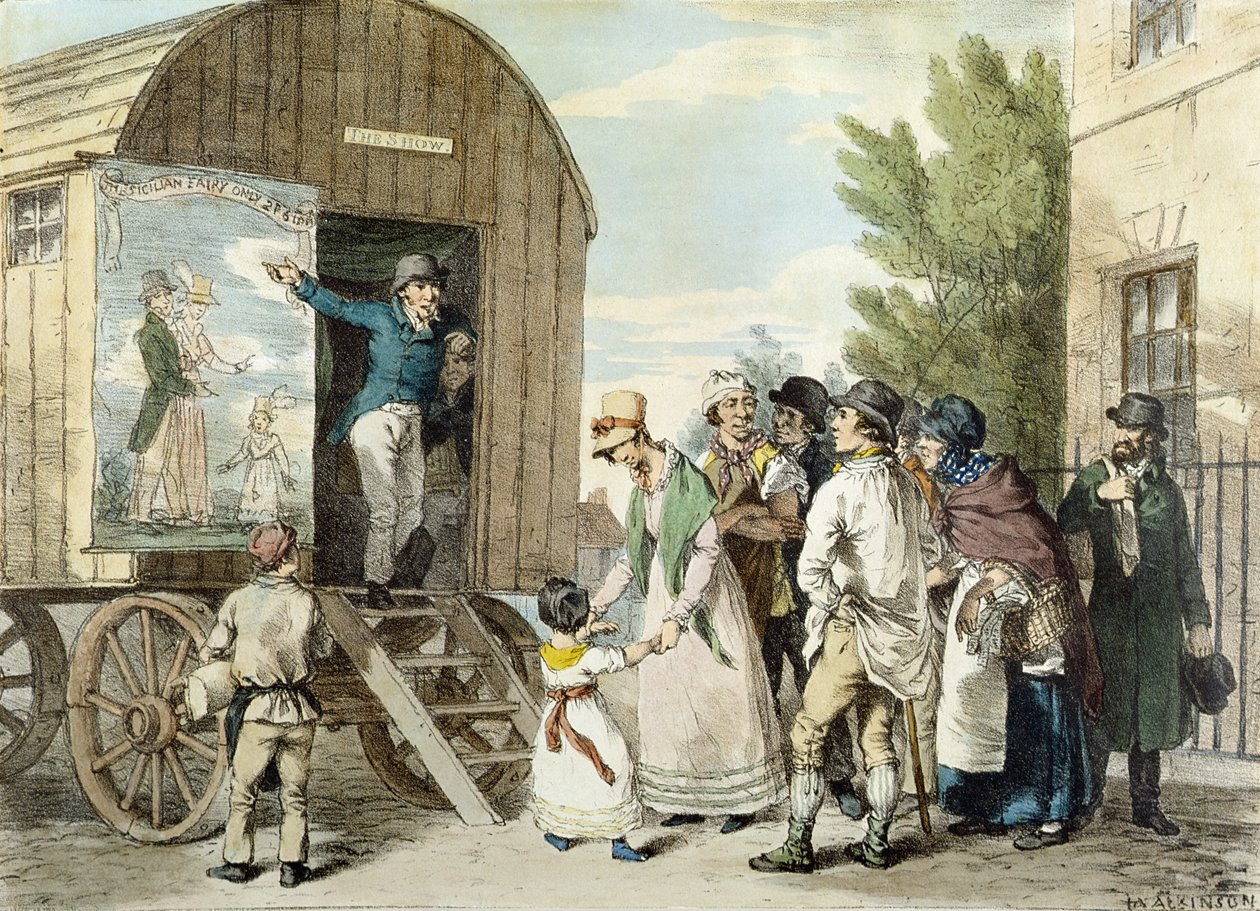 De Kermissen: De Show, c.1821 door John Augustus Atkinson
