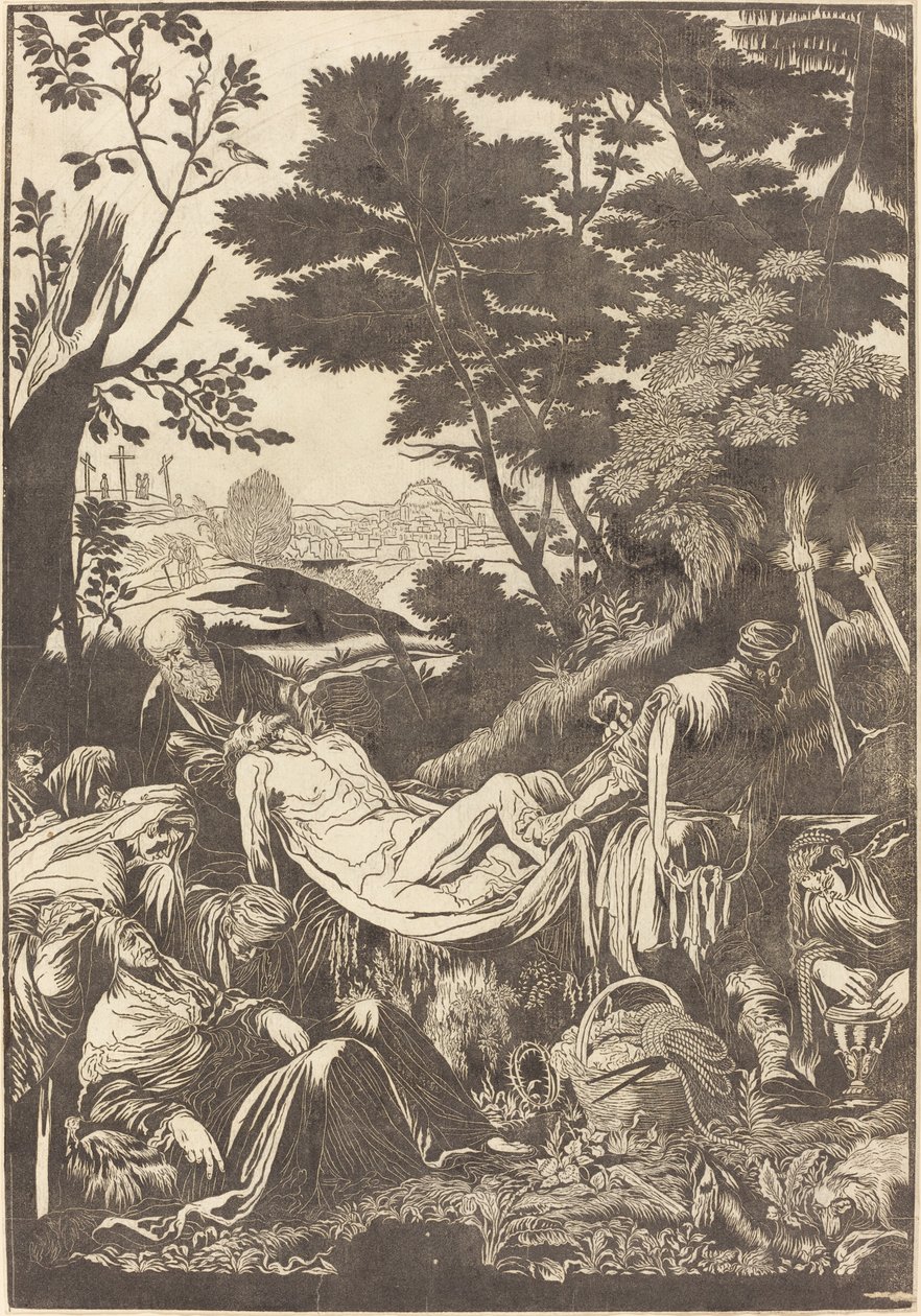 De Graflegging (recto) door John Baptist Jackson after Jacopo Bassano