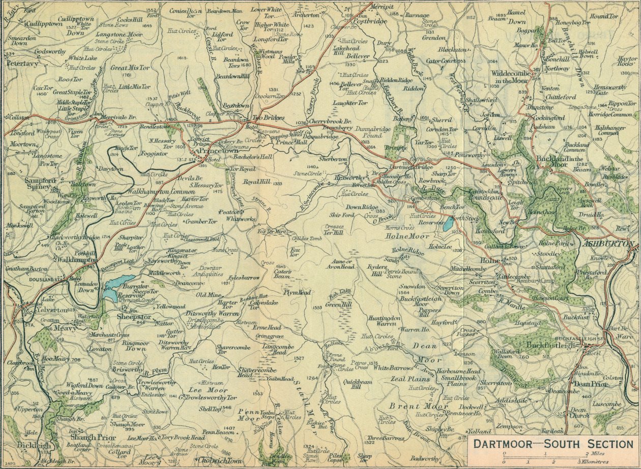Dartmoor - Zuidelijk gedeelte, 20e eeuw door John Bartholomew
