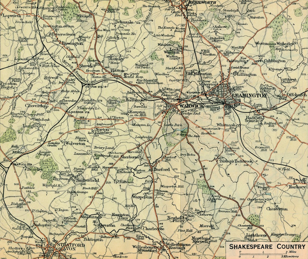 Shakespeare Country, 20e eeuw door John Bartholomew