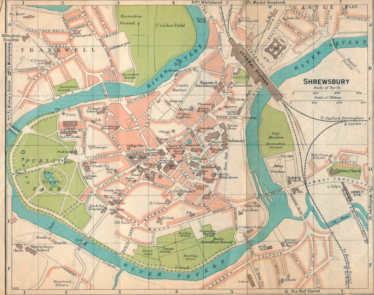 Shrewsbury, 20e eeuw door John Bartholomew