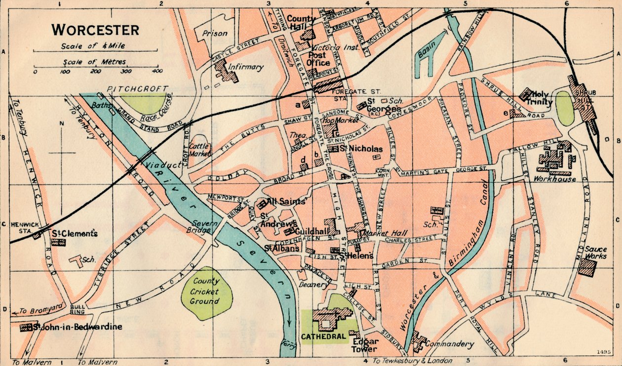 Worcester, 20e eeuw door John Bartholomew