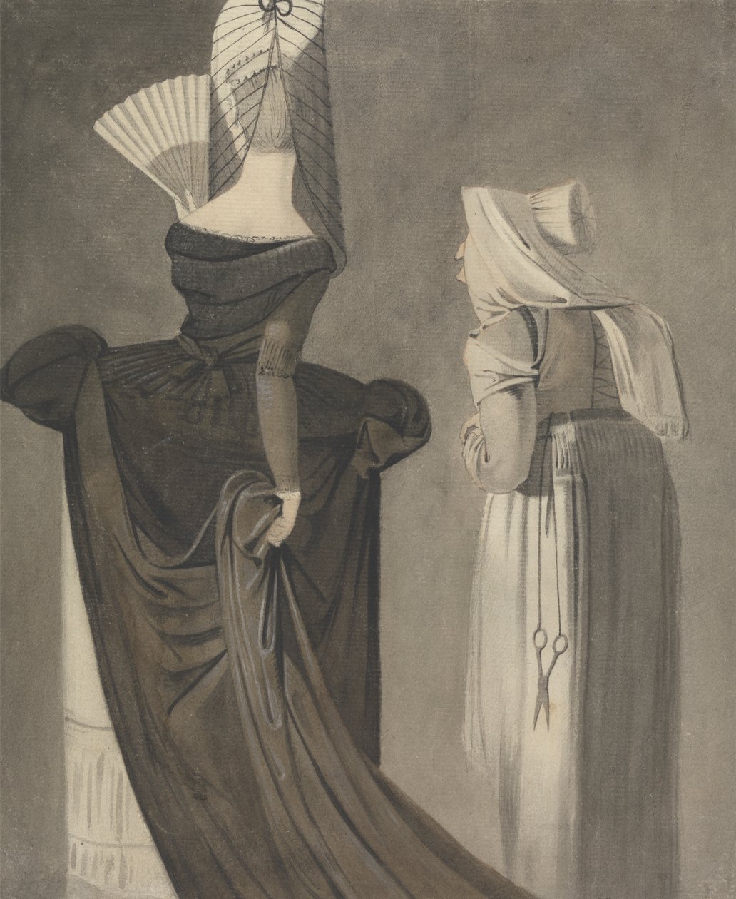 Een Romeinse dame met een gezelschapsdame door John Brown