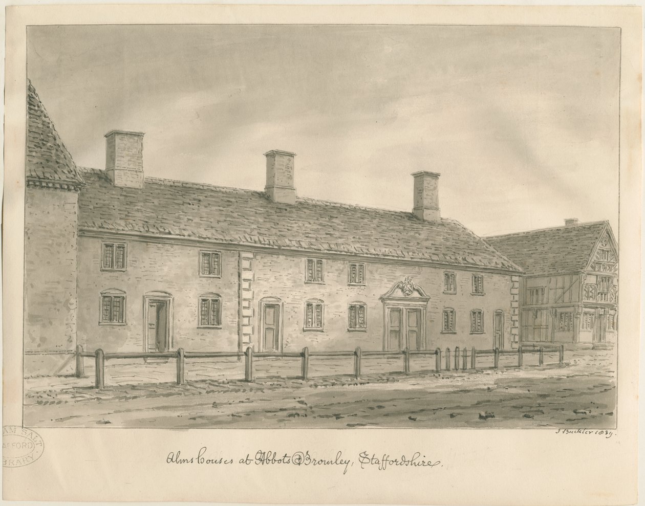 Abbots Bromley Armenhuizen door John Buckler