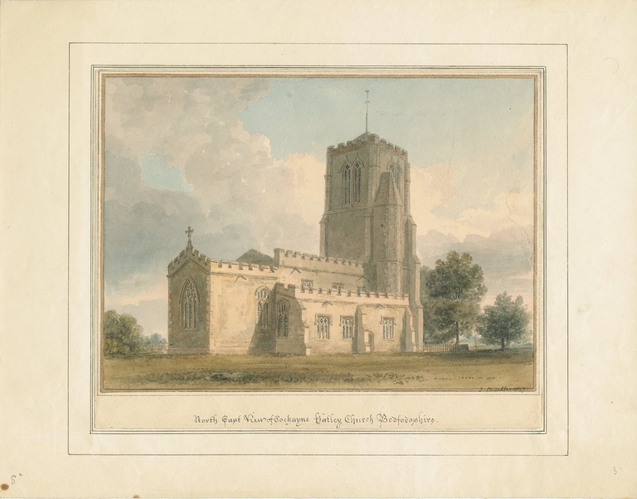 Bedfordshire - Cockayne Hatley Kerk, 1817 door John Buckler