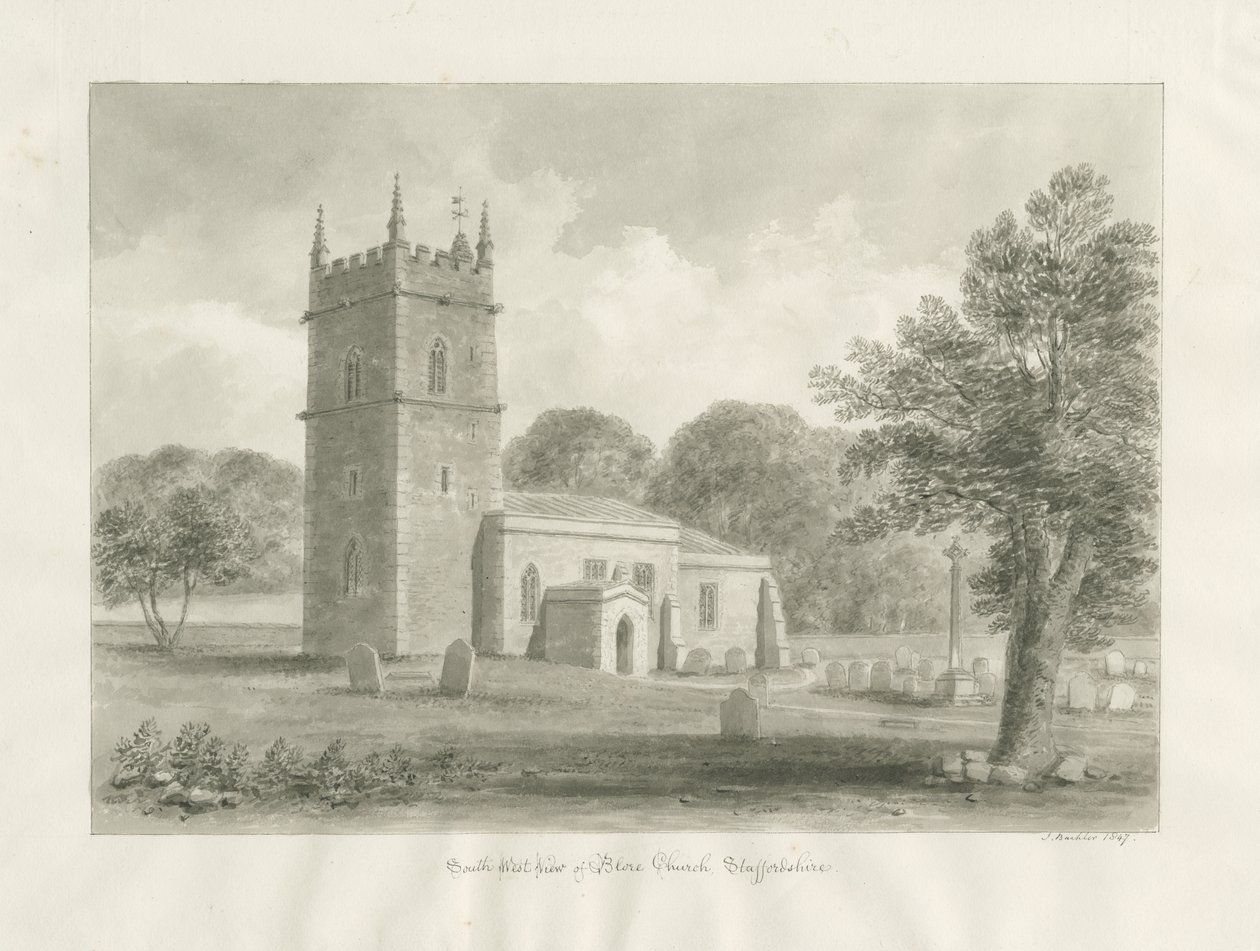 Blore Kerk door John Buckler