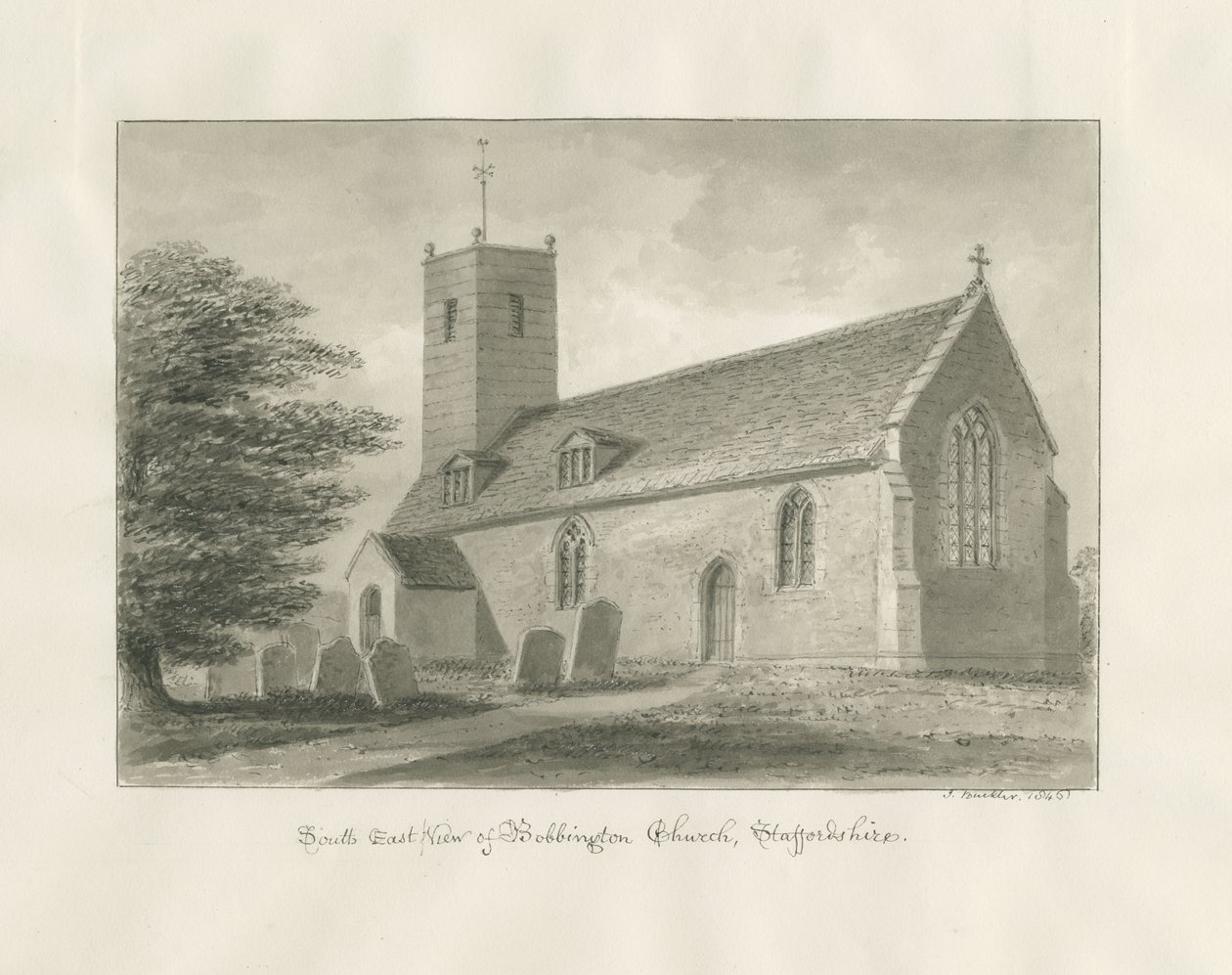 Kerk van Bobbington door John Buckler