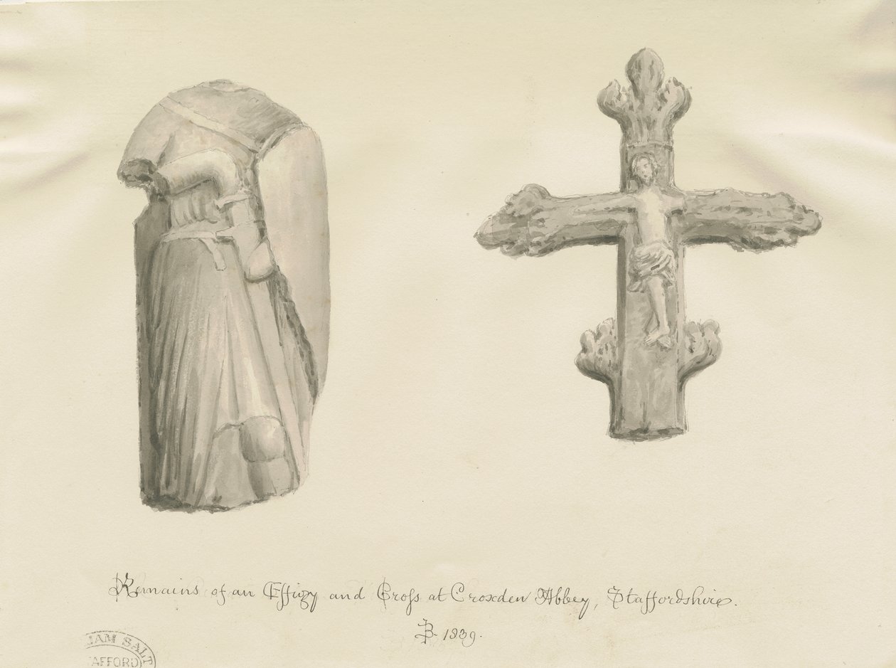 Croxden - Antiquiteiten: sepia tekening door John Buckler