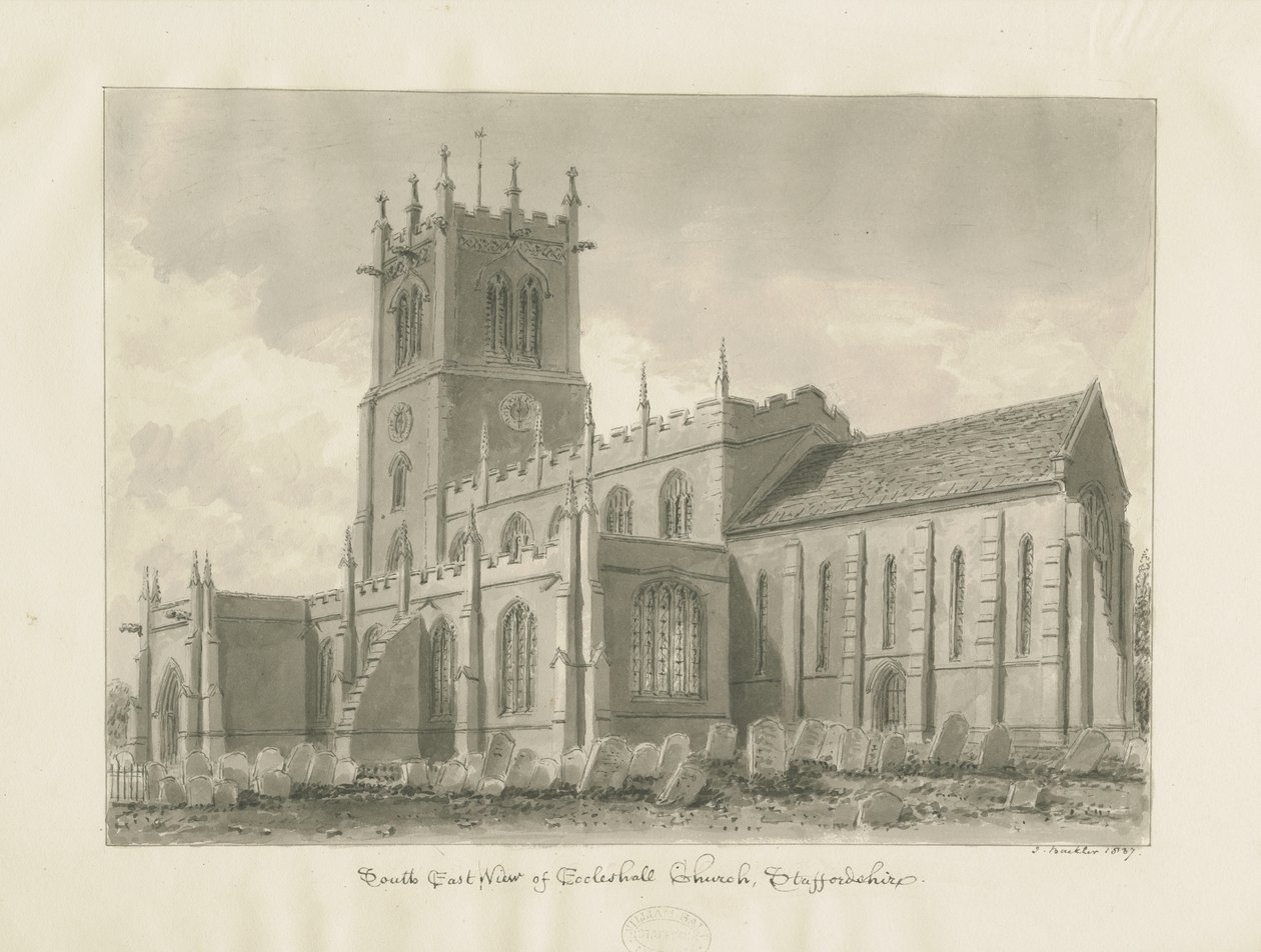 Eccleshall Kerk door John Buckler