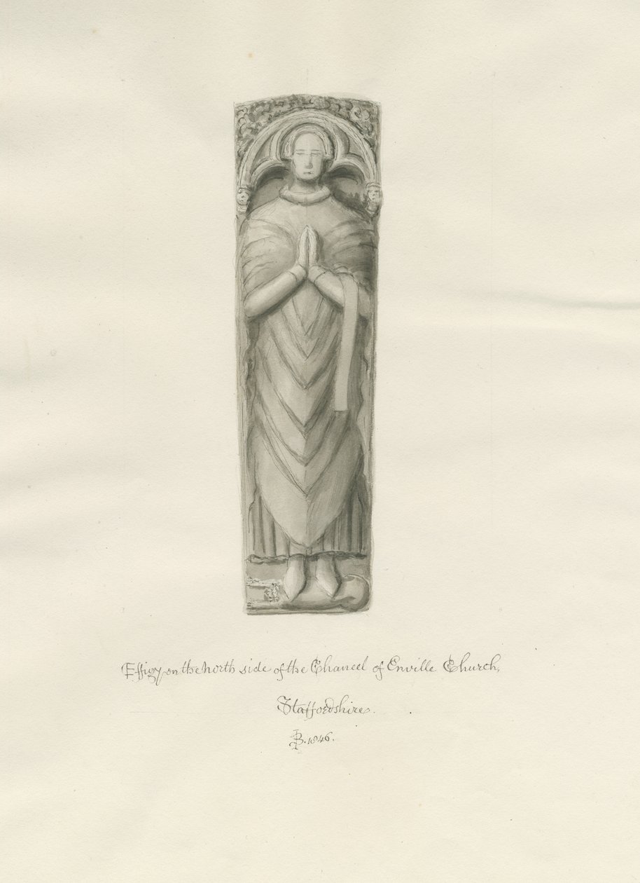 Enville Church - Beeld: sepia tekening door John Buckler
