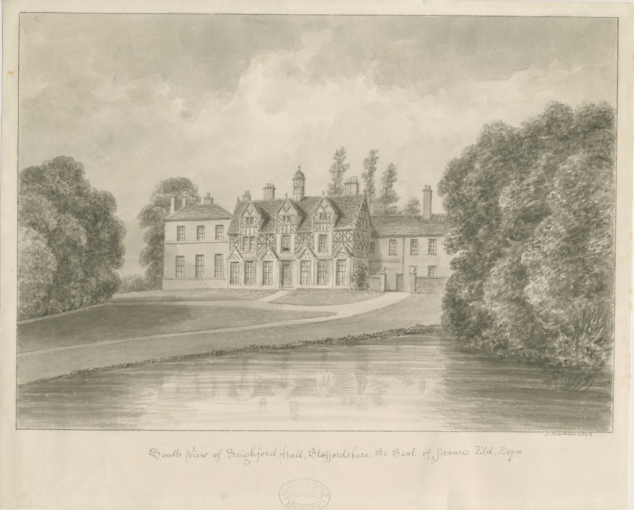 Seighford Hall door John Buckler