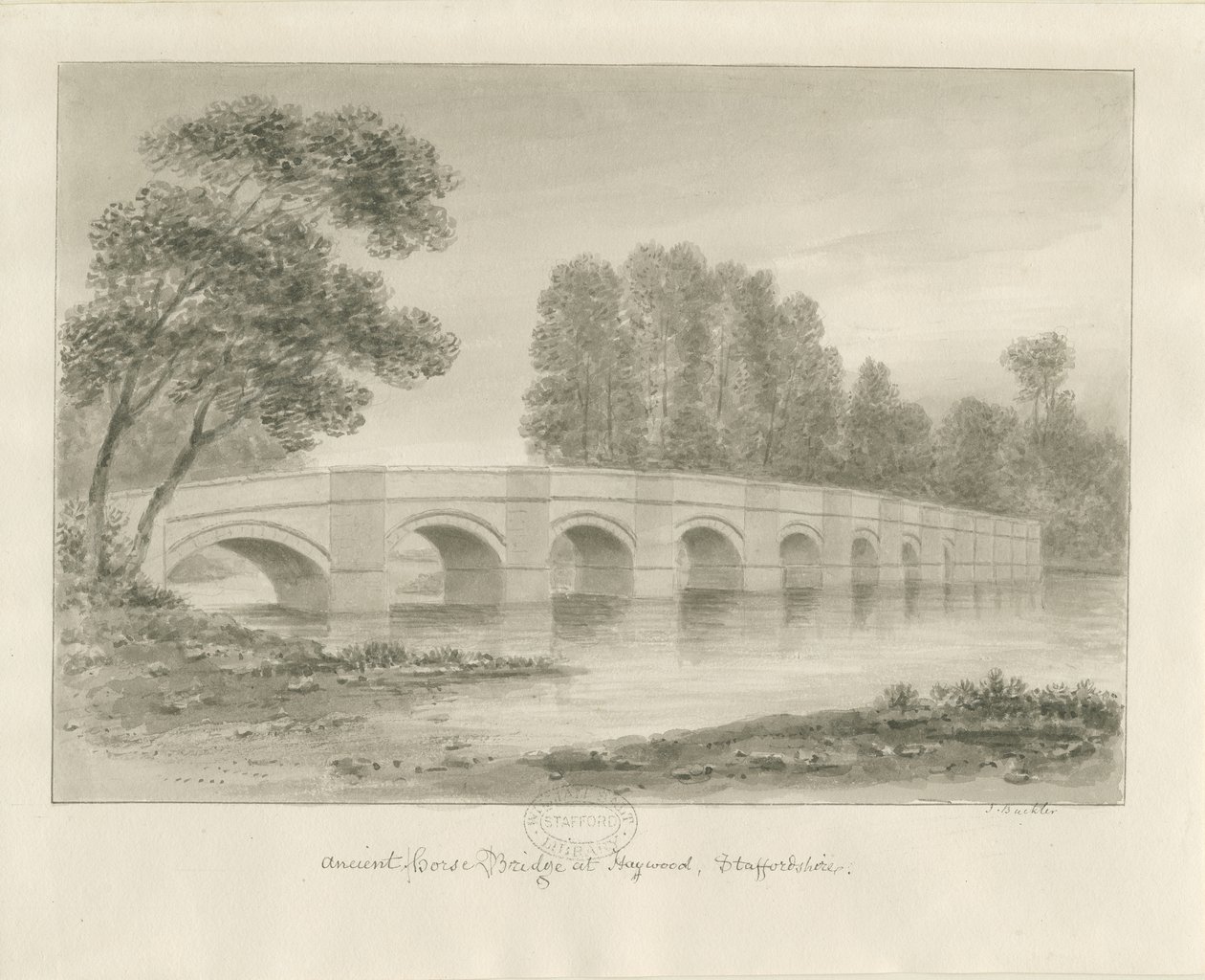 Shugborough Brug door John Buckler