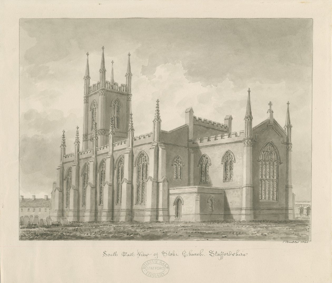 Stoke-upon-Trent Kerk [Nieuw] door John Buckler