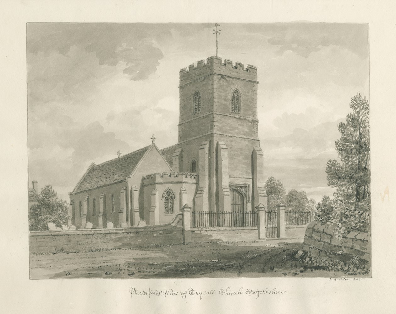 Trysull Kerk door John Buckler