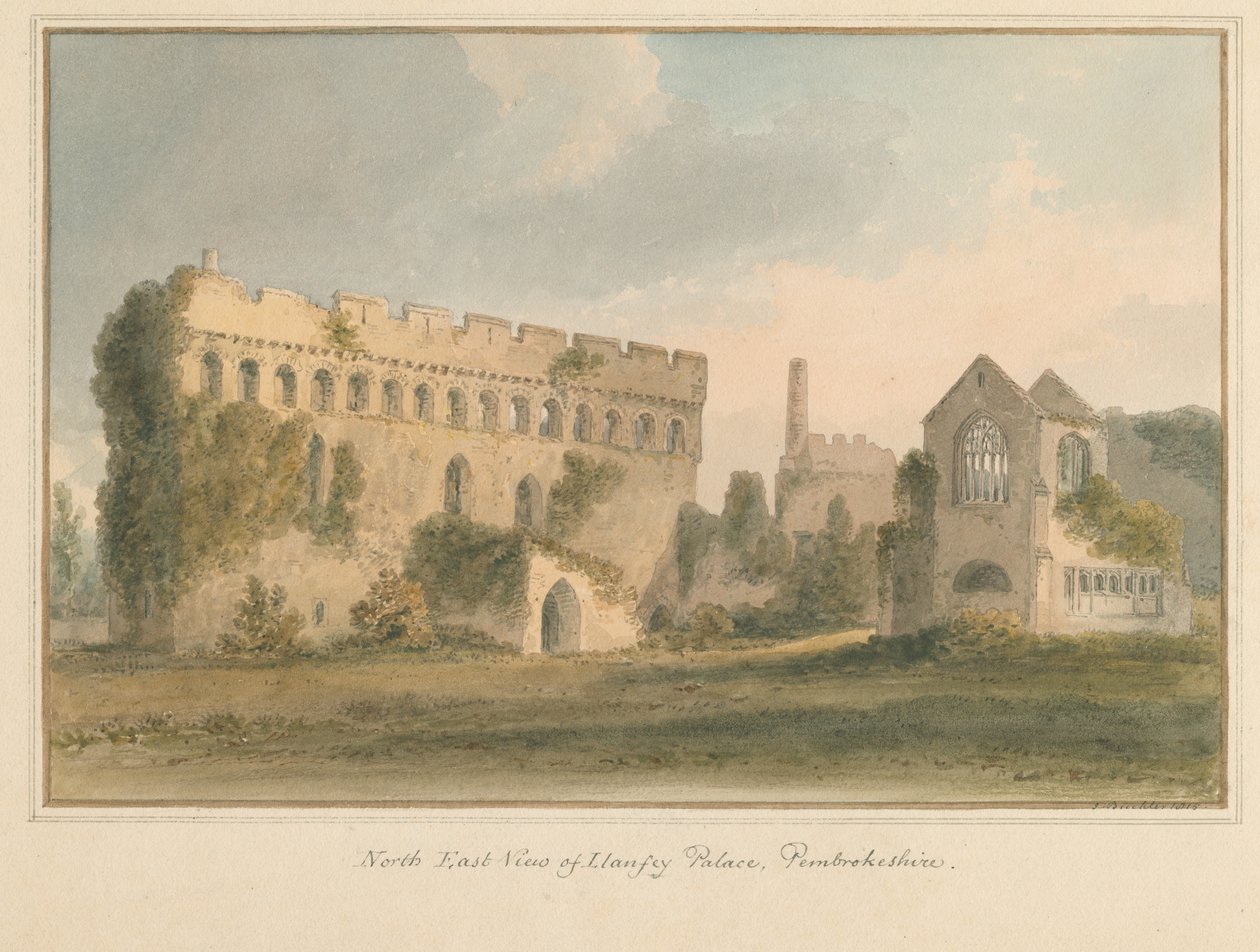 Wales - Pembrokeshire - Llanfey Paleis, 1815 door John Buckler