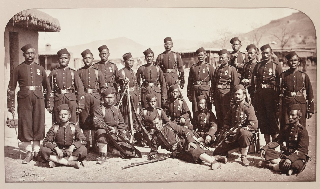 4e Goorkha Regiment bajonet team, 1878 door John Burke
