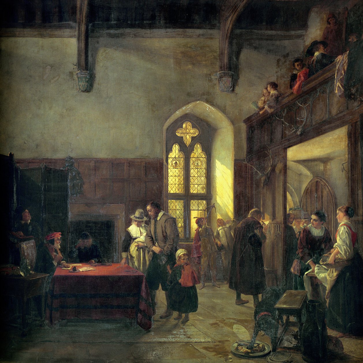 Huurdag in Haddon Hall door John Callcott Horsley