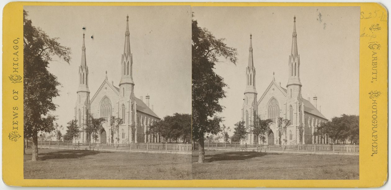 Stereoscopisch uitzicht op Unity Church, c.1870 door John Carbutt