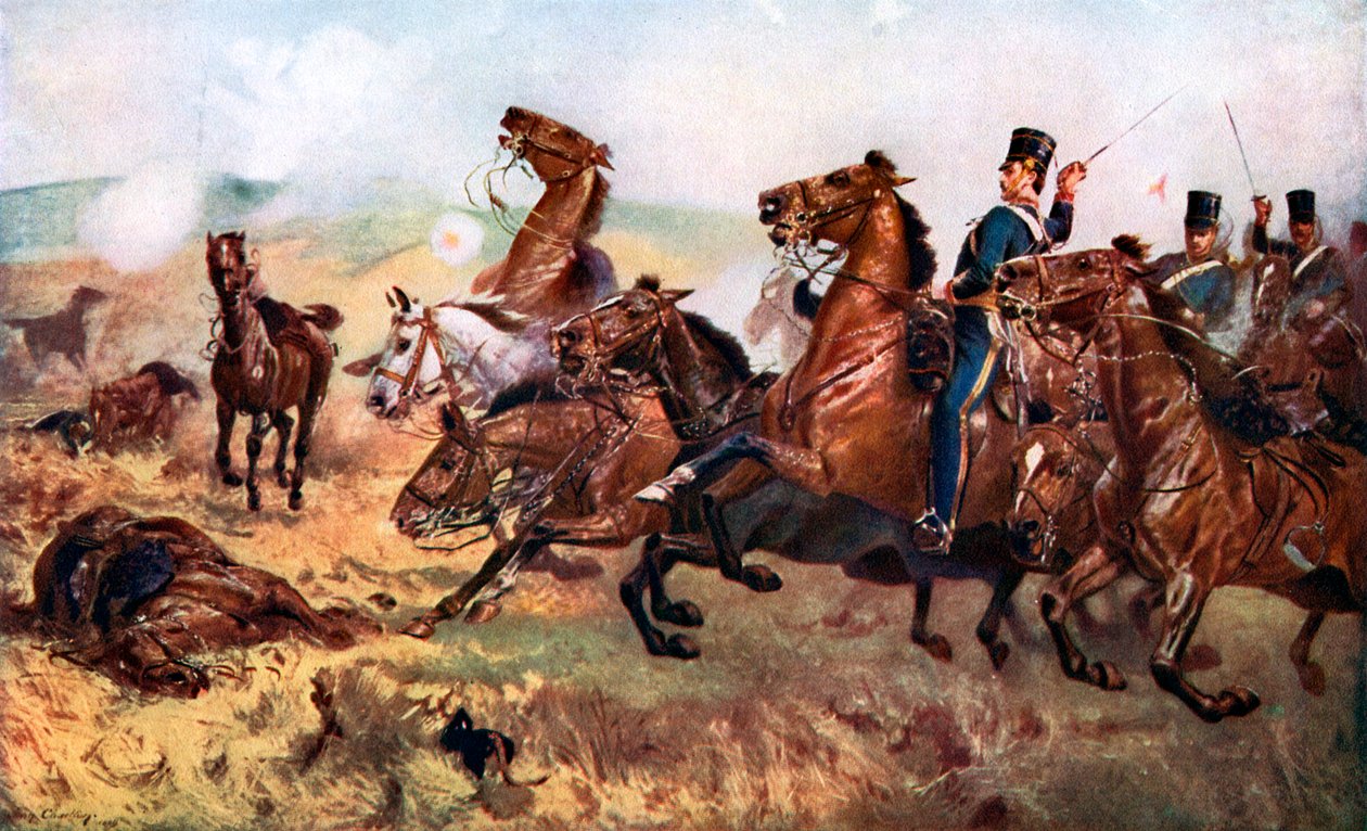 Slag bij Balaclava, 25 oktober 1854, ca. 1920 door John Charlton