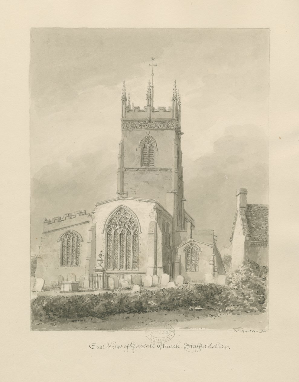 Gnosall Kerk door John Chessell Buckler