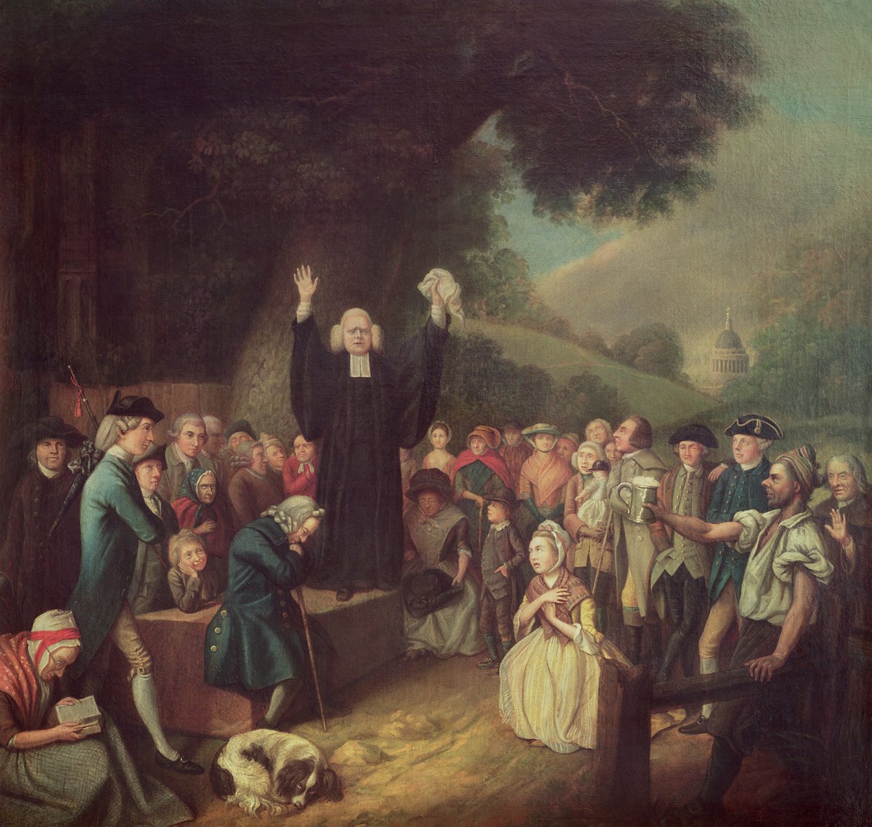 George Whitefield predikend door John Collet