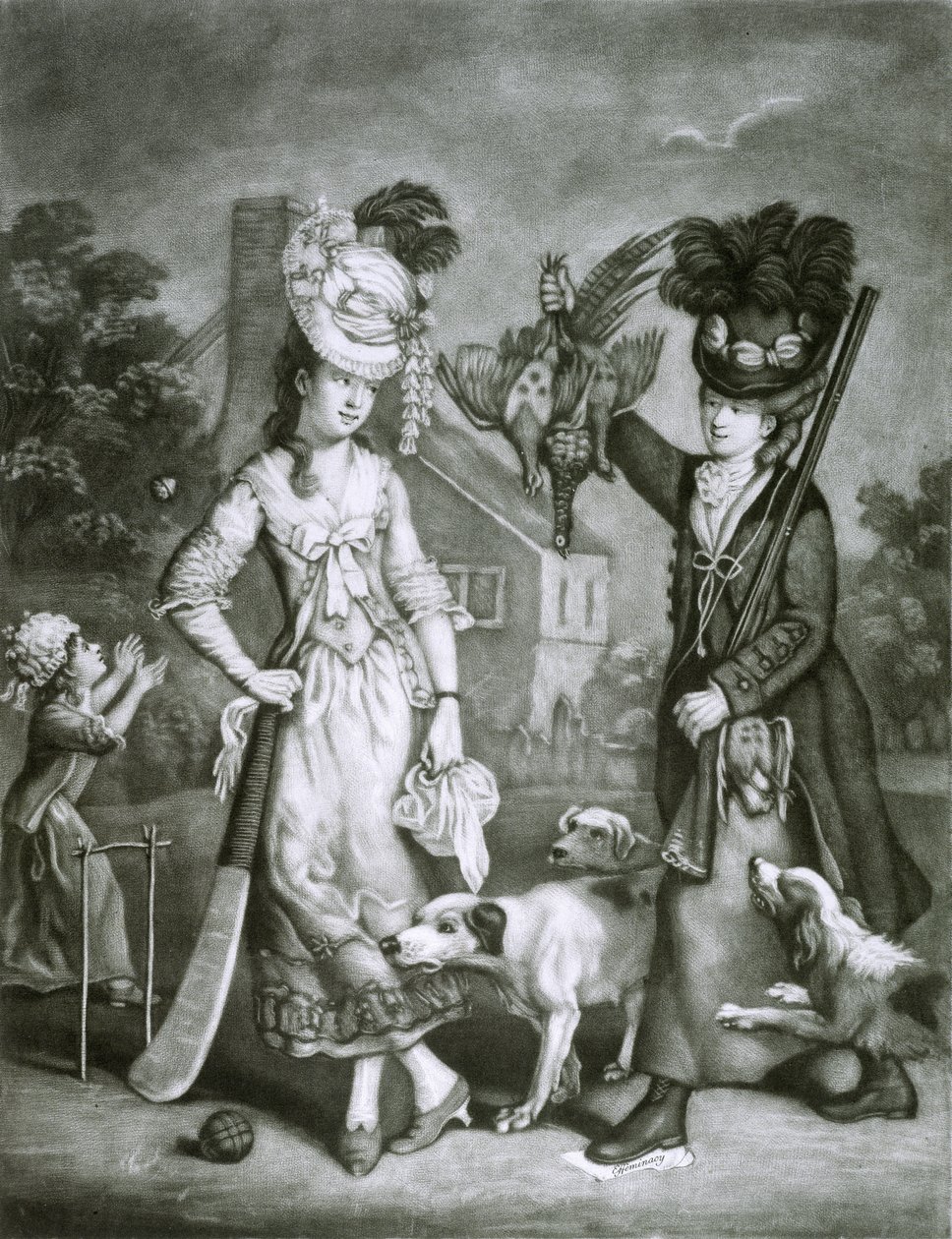Miss Wicket en Miss Trigger, 1778 door John Collet