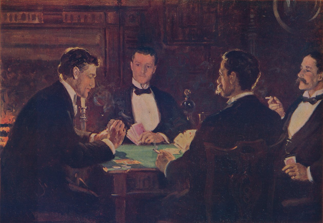 De whistspelers, ca. 1900, ca. 1915 door John Collier