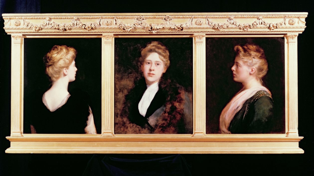 Drievoudig portret van een vrouw door John Collier