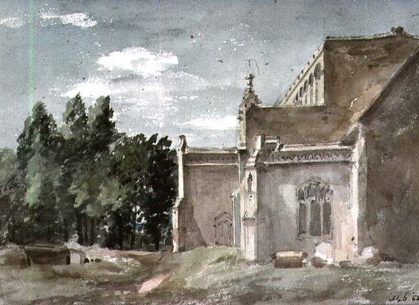 Kerk van East Bergholt: uitzicht vanuit het oosten door John Constable