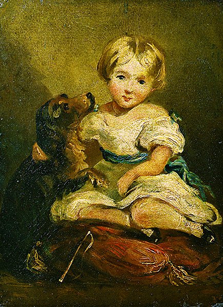 Meisje met een hond door John Constable