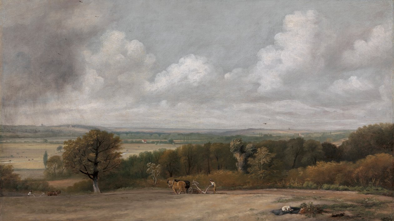 Ploegscène in Suffolk door John Constable