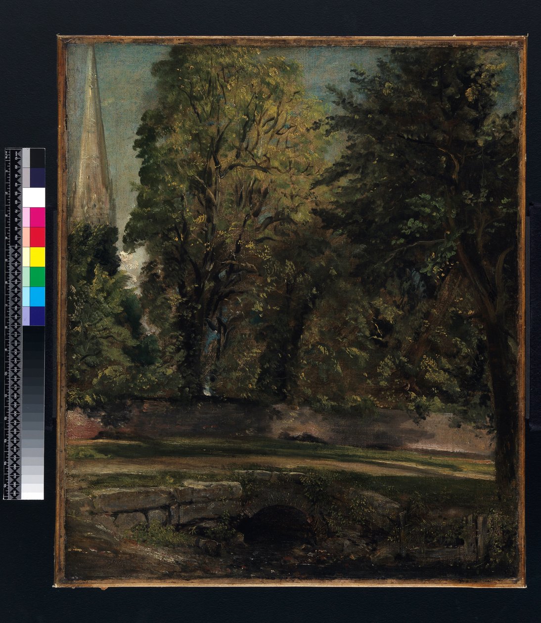Salisbury Cathedral gezien boven de Close Wall door John Constable