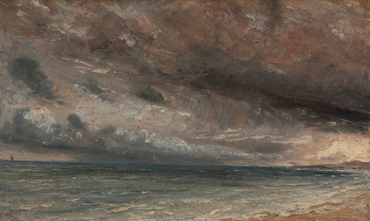 Stormachtige zee, Brighton door John Constable