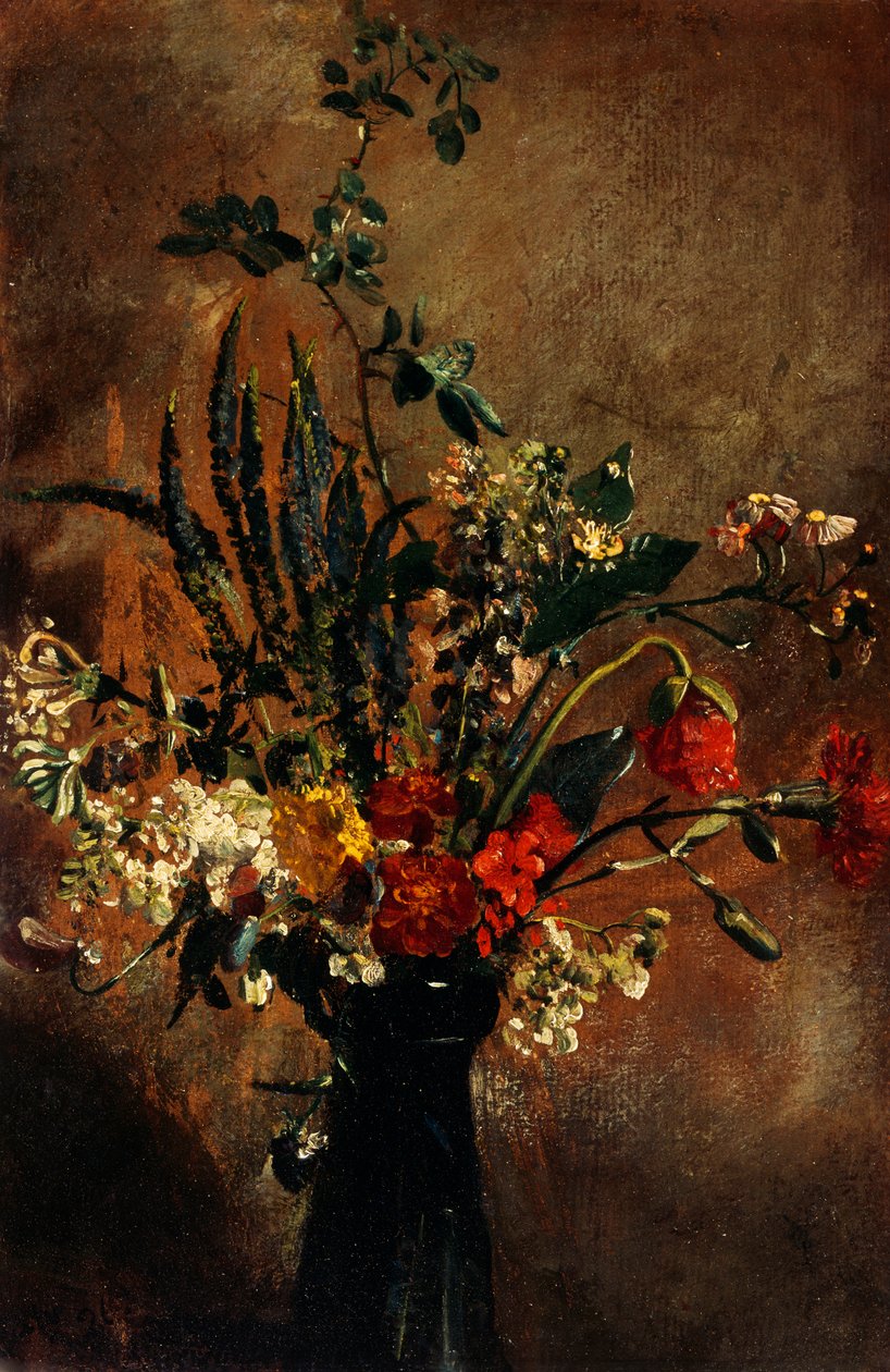 Studie van bloemen in een hyacintglas door John Constable