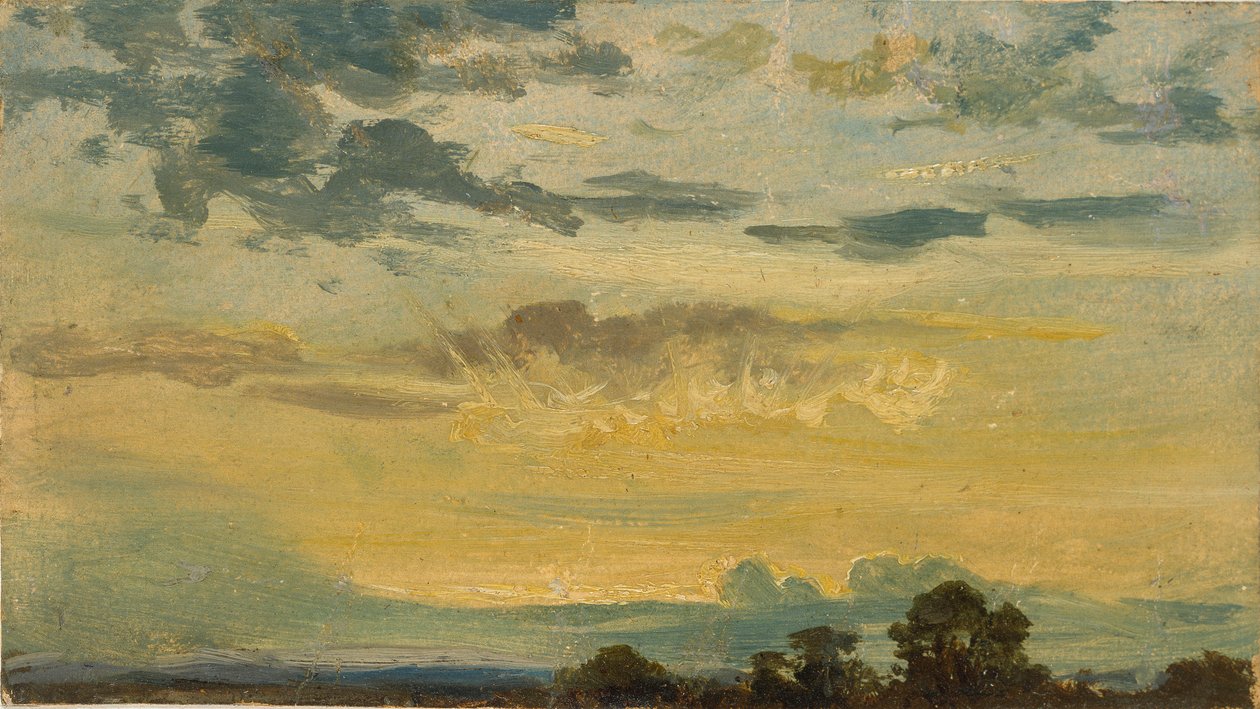 Zomerzonsondergang, begin 19e eeuw door John Constable