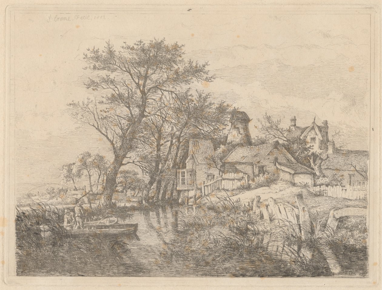 Achterkant van de New Mills, Norwich door John Crome