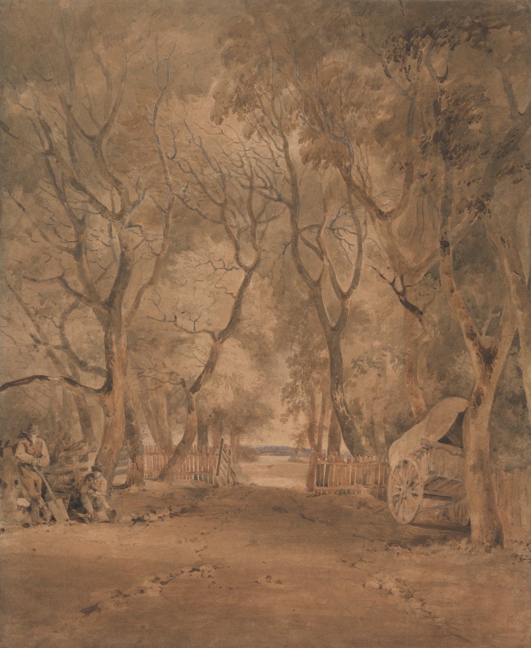 Ingang van Earlham Park, nabij Norwich door John Crome