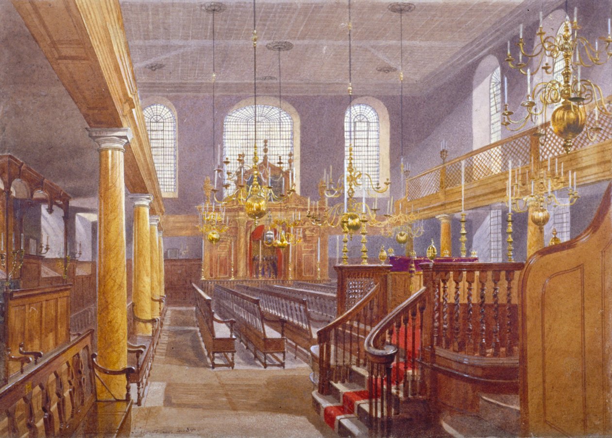 Synagoge, Bevis Marks, City of London, 1884 door John Crowther