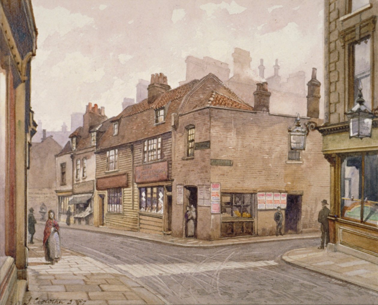 The Angel pub, Bermondsey, Londen, 1887 door John Crowther