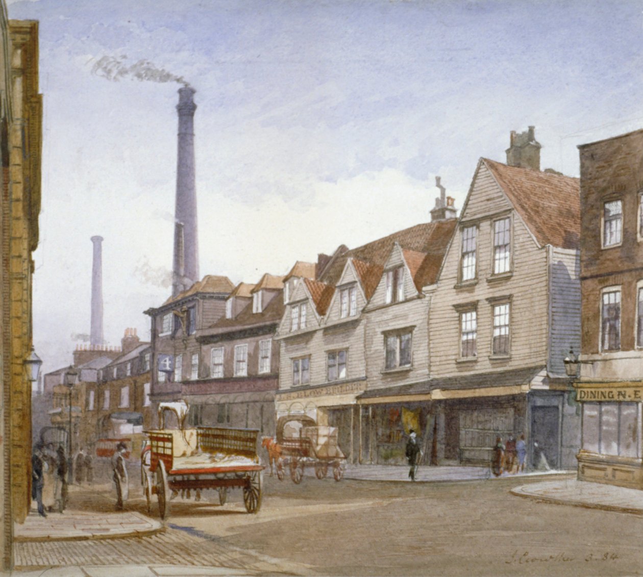 Uitzicht op Mint Street, Southwark, Londen, 1884 door John Crowther