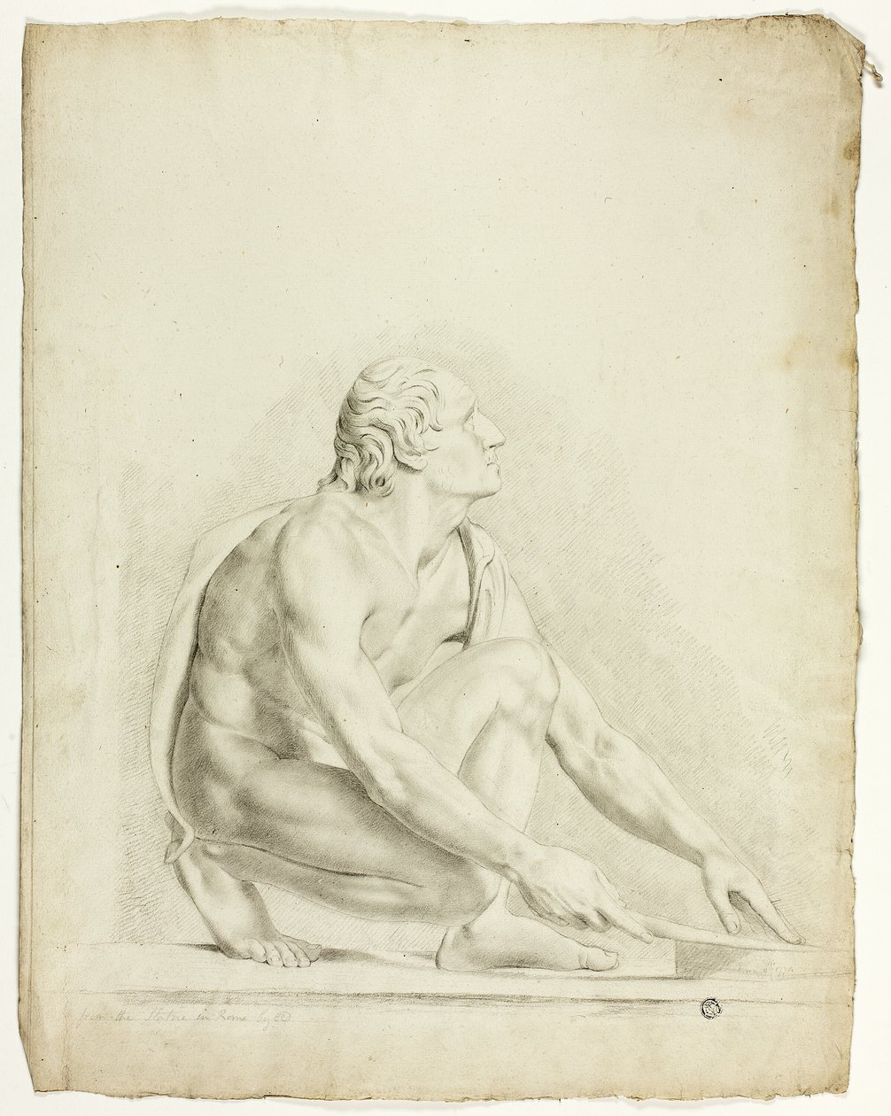 Oude Beeldhouwwerk: de Messenslijper door John Downman