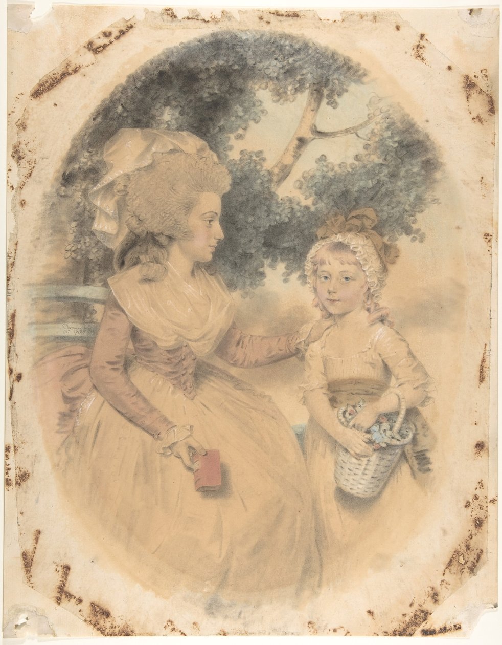 Mevrouw Morgan en haar kind door John Downman