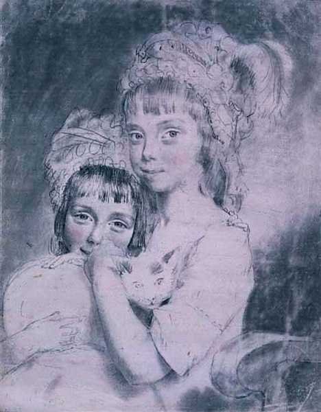 De Twee Miss Comparts door John Downman