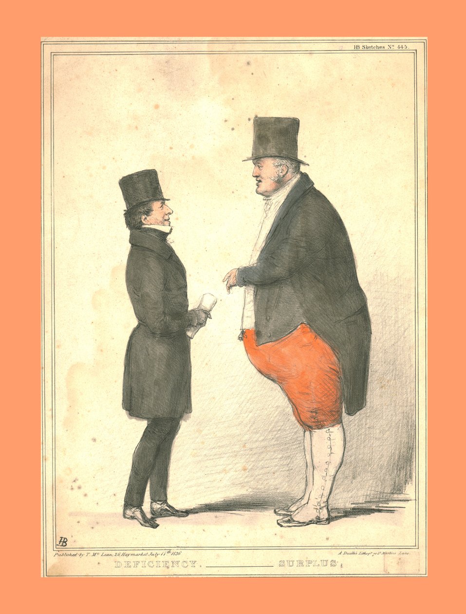 Tekort. - Overschot., 1836 door John Doyle