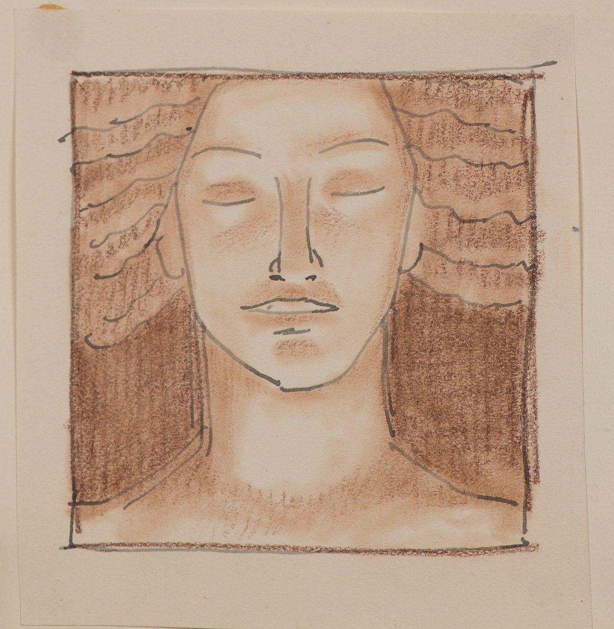Zonder titel [Mannelijk gezicht] door John Duncan
