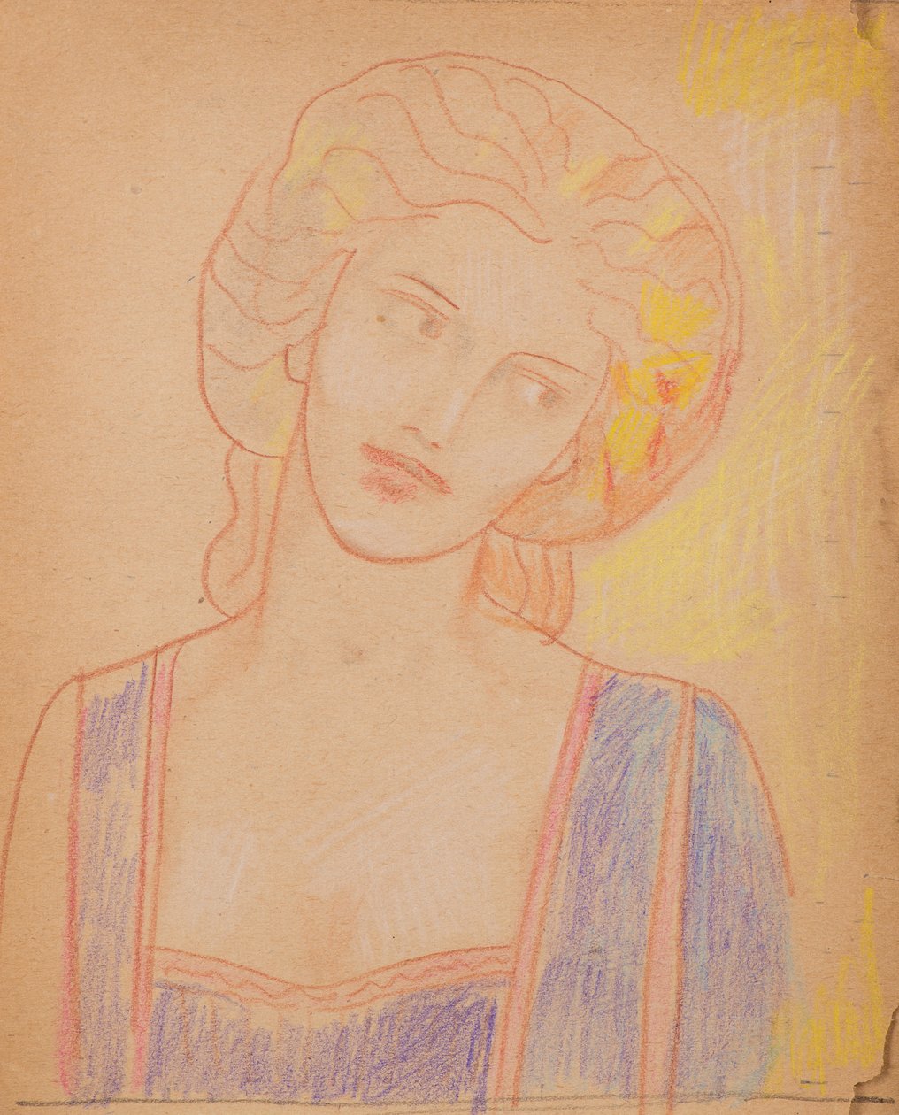 Zonder titel [Middeleeuwse vrouwelijke figuur] door John Duncan