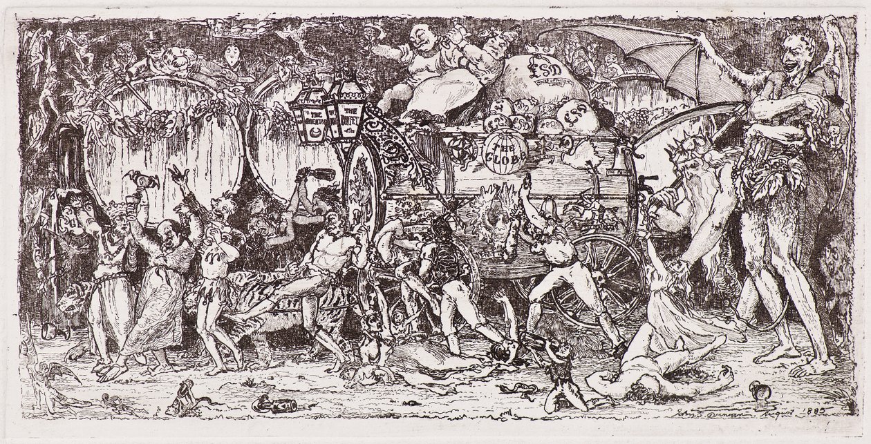 Wijnvat getrokken door vier tijgers door John Duncan